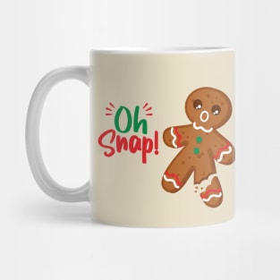 Gingerbread Man Oh Snap! Snapped Leg Funny Christmas Mug